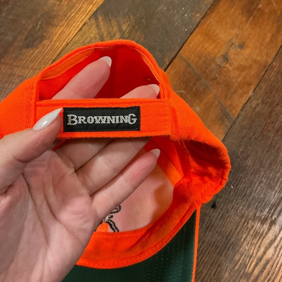 Browning Blaze Orange Hunting Cap with Buckmark Logo – One Size Fits All - Picture 3 of 5